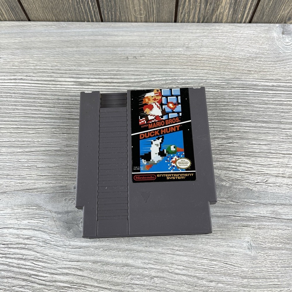 Super Mario Bros Duck Hunt Nintendo Cartridge Video Game NES Cart Tested 1985